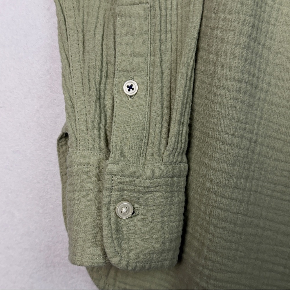 J.Crew Button Up Shirt Women’s 00 | 100% Cotton | Green - Picture 4 of 13
